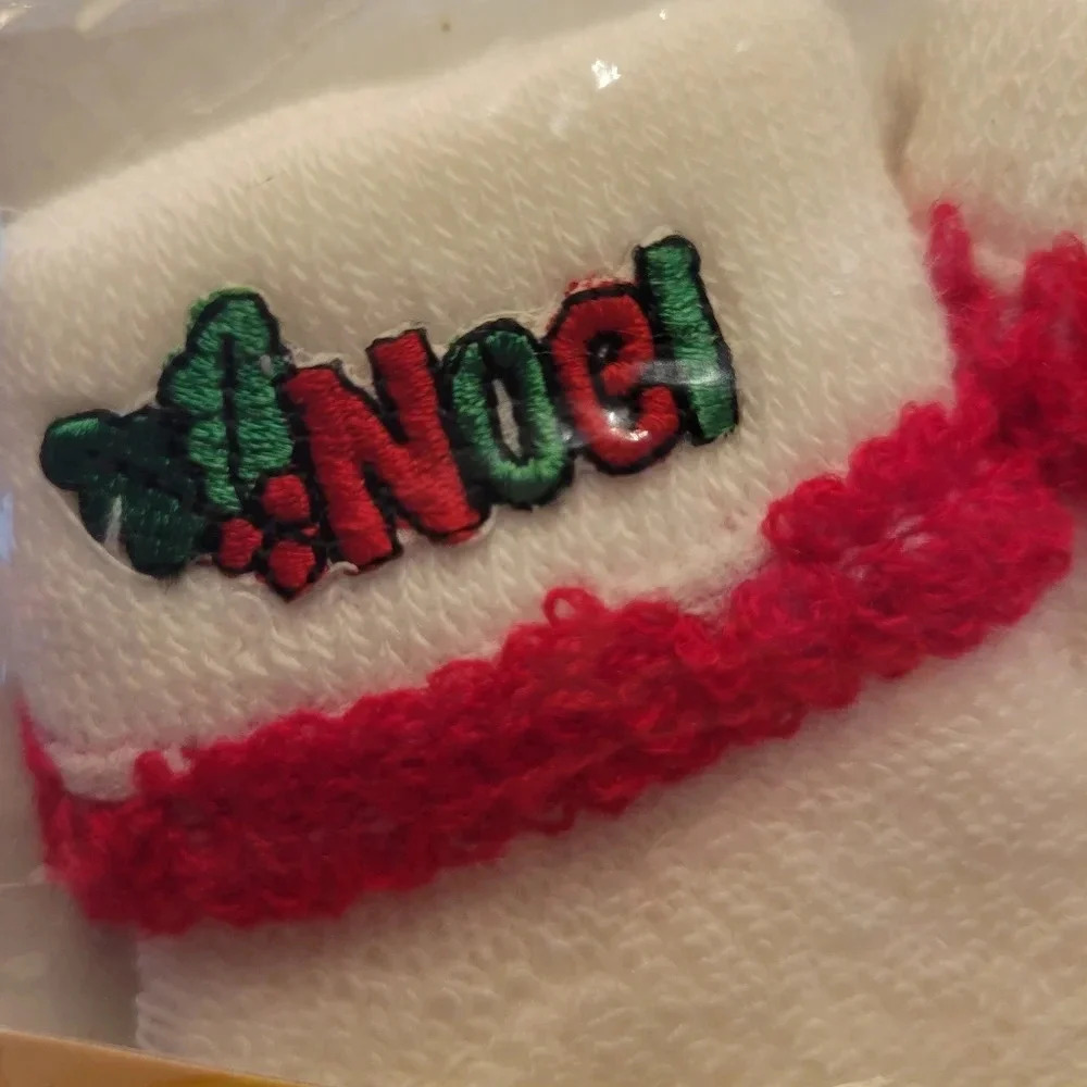 Vintage Baby Deer Snuggies Infant Noel Christmas Socks Boys & Girls, 0-9 months - Picture 2 of 4